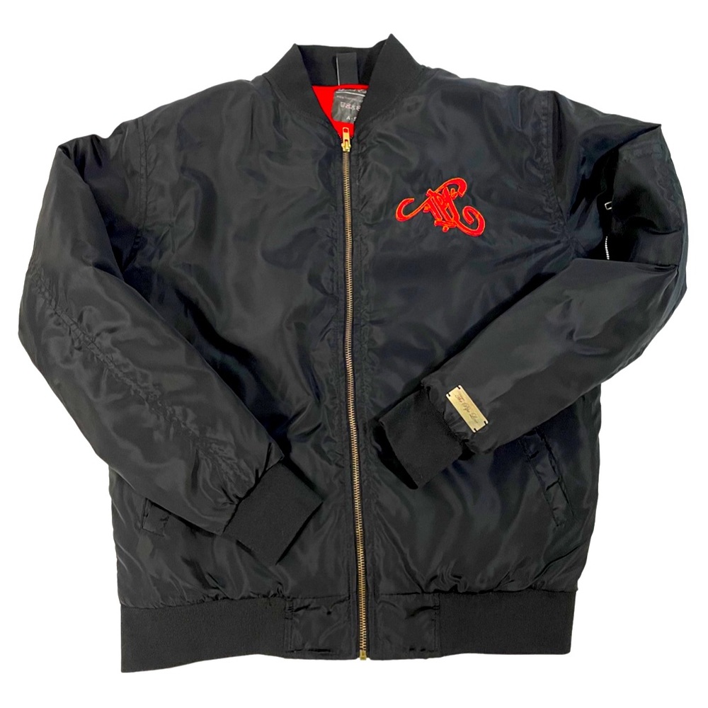 TPL RETRO NAVY BOMBER …. Black Red and Gold